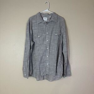 Billy Reid Light Gray Casual cotton Button Down Shirt XL